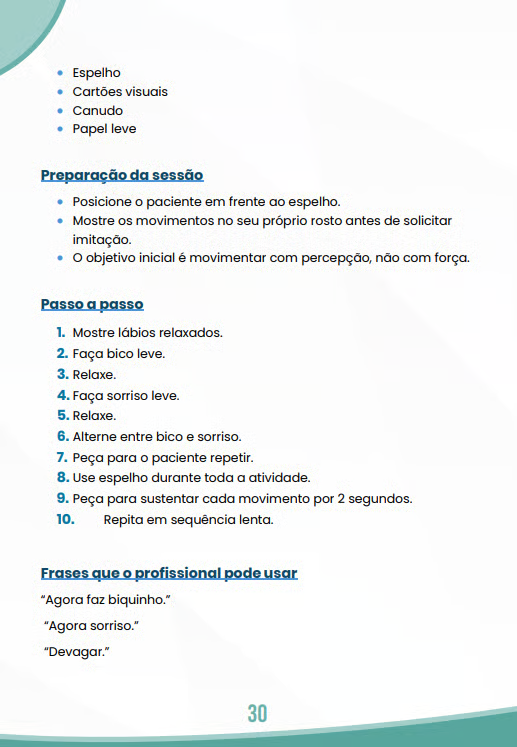 Protocolo 10 — Mobilidade Labial Básica, página 30
