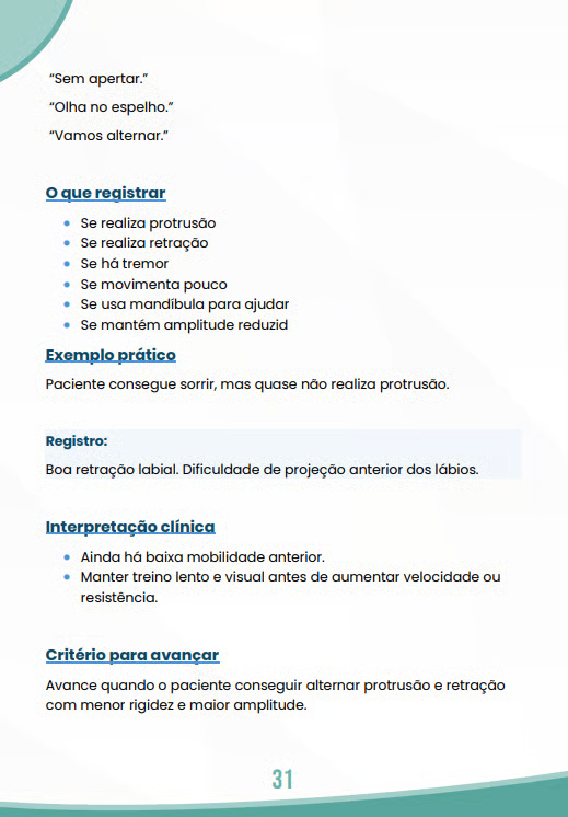 Protocolo 10 — Mobilidade Labial Básica, página 31